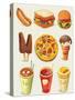 Cartoon Fast Food Icon-Aleksey Vl B.-Stretched Canvas