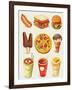 Cartoon Fast Food Icon-Aleksey Vl B.-Framed Art Print