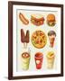 Cartoon Fast Food Icon-Aleksey Vl B.-Framed Art Print