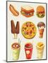 Cartoon Fast Food Icon-Aleksey Vl B.-Mounted Art Print