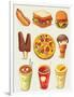 Cartoon Fast Food Icon-Aleksey Vl B.-Framed Art Print