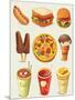 Cartoon Fast Food Icon-Aleksey Vl B.-Mounted Art Print