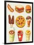 Cartoon Fast Food Icon-Aleksey Vl B.-Framed Art Print