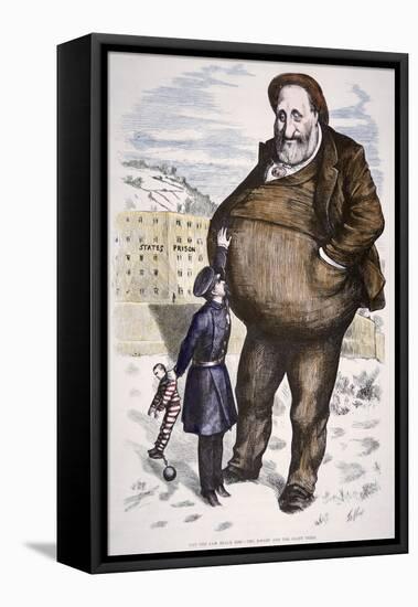 Cartoon Featuring William Marcy Boss Tweed-Thomas Nast-Framed Stretched Canvas