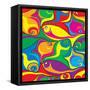 Cartoon Fish Seamless Pattern-Dario Sabljak-Framed Stretched Canvas