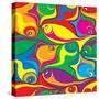 Cartoon Fish Seamless Pattern-Dario Sabljak-Stretched Canvas