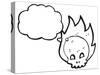Cartoon Flaming Graffiti Style Skull-lineartestpilot-Stretched Canvas