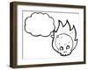 Cartoon Flaming Graffiti Style Skull-lineartestpilot-Framed Photographic Print