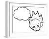 Cartoon Flaming Graffiti Style Skull-lineartestpilot-Framed Photographic Print