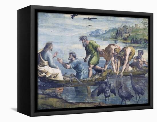 Cartoon for The Miraculous Draught of Fishes-Raphael-Framed Stretched Canvas