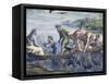 Cartoon for The Miraculous Draught of Fishes-Raphael-Framed Stretched Canvas