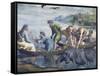 Cartoon for The Miraculous Draught of Fishes-Raphael-Framed Stretched Canvas