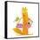 Cartoon Fox Reading Books with Bird Friend. Cute Red Fox and Birdie Sitting and Reading Books. Wild-Popmarleo-Framed Stretched Canvas