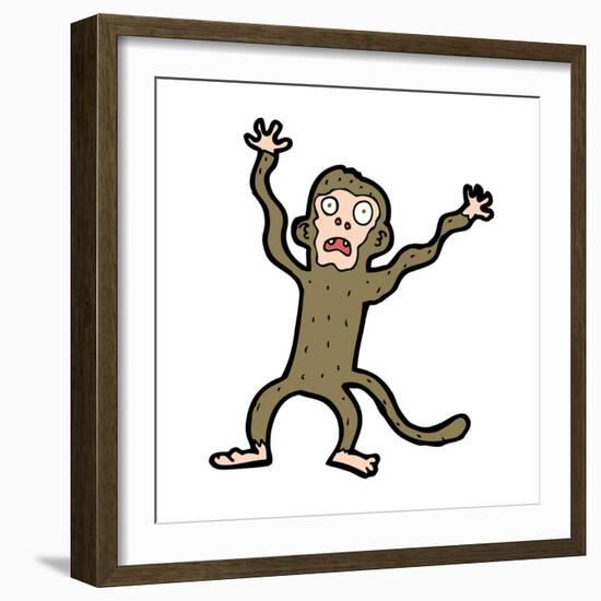 Cartoon Frightened Monkey-lineartestpilot-Framed Art Print