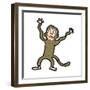 Cartoon Frightened Monkey-lineartestpilot-Framed Art Print