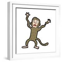 Cartoon Frightened Monkey-lineartestpilot-Framed Art Print