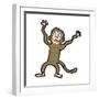 Cartoon Frightened Monkey-lineartestpilot-Framed Art Print