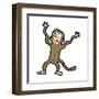 Cartoon Frightened Monkey-lineartestpilot-Framed Art Print