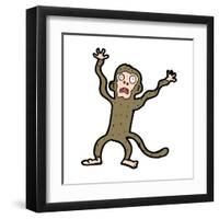 Cartoon Frightened Monkey-lineartestpilot-Framed Art Print