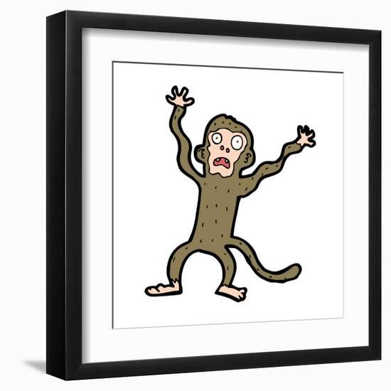 Cartoon Frightened Monkey-lineartestpilot-Framed Art Print