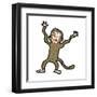 Cartoon Frightened Monkey-lineartestpilot-Framed Art Print