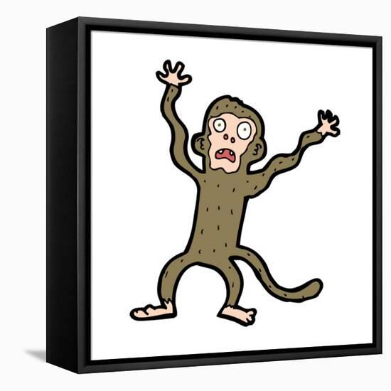 Cartoon Frightened Monkey-lineartestpilot-Framed Stretched Canvas