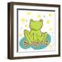 Cartoon Frog-smilewithjul-Framed Art Print