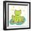 Cartoon Frog-smilewithjul-Framed Art Print