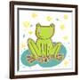 Cartoon Frog-smilewithjul-Framed Art Print