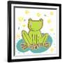 Cartoon Frog-smilewithjul-Framed Art Print