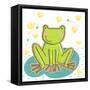 Cartoon Frog-smilewithjul-Framed Stretched Canvas