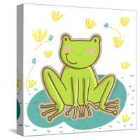 Cartoon Frog-smilewithjul-Stretched Canvas