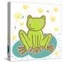 Cartoon Frog-smilewithjul-Stretched Canvas