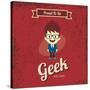 Cartoon Geek Character-vector1st-Stretched Canvas