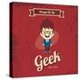 Cartoon Geek Character-vector1st-Stretched Canvas