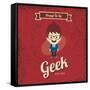 Cartoon Geek Character-vector1st-Framed Stretched Canvas