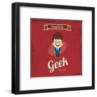 Cartoon Geek Character-vector1st-Framed Art Print