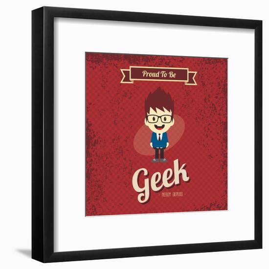 Cartoon Geek Character-vector1st-Framed Art Print