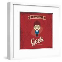 Cartoon Geek Character-vector1st-Framed Art Print