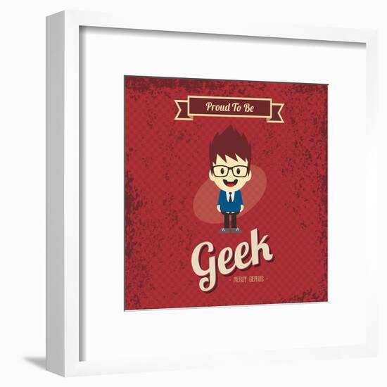 Cartoon Geek Character-vector1st-Framed Art Print