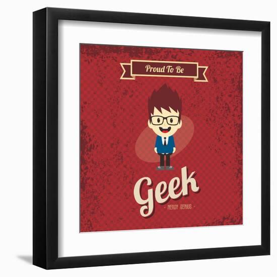 Cartoon Geek Character-vector1st-Framed Art Print