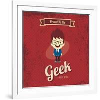 Cartoon Geek Character-vector1st-Framed Art Print