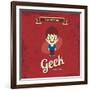 Cartoon Geek Character-vector1st-Framed Art Print