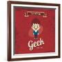 Cartoon Geek Character-vector1st-Framed Art Print