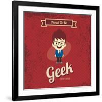 Cartoon Geek Character-vector1st-Framed Art Print