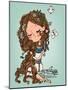 Cartoon Girl with Long Hairs-Elena Barenbaum-Mounted Art Print