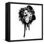 Cartoon Graffiti Skulls Pattern-lineartestpilot-Framed Stretched Canvas