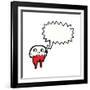 Cartoon Graffiti Style Skull with Speech Bubble-lineartestpilot-Framed Photographic Print