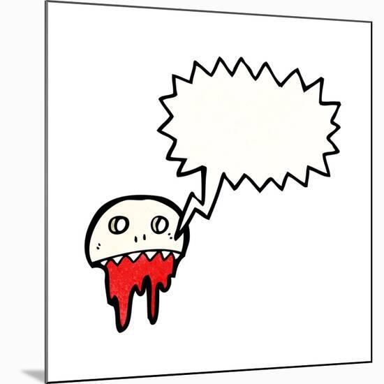 Cartoon Graffiti Style Skull with Speech Bubble-lineartestpilot-Mounted Photographic Print