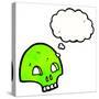 Cartoon Graffiti Style Skull with Thought Bubble-lineartestpilot-Stretched Canvas